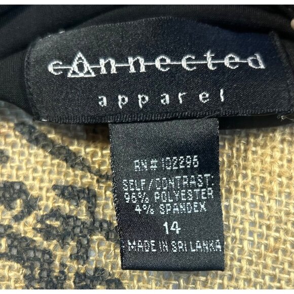 Y2K Babydoll Dress Sz 14 Black and White Midi Length Tie Back - Picture 6 of 8